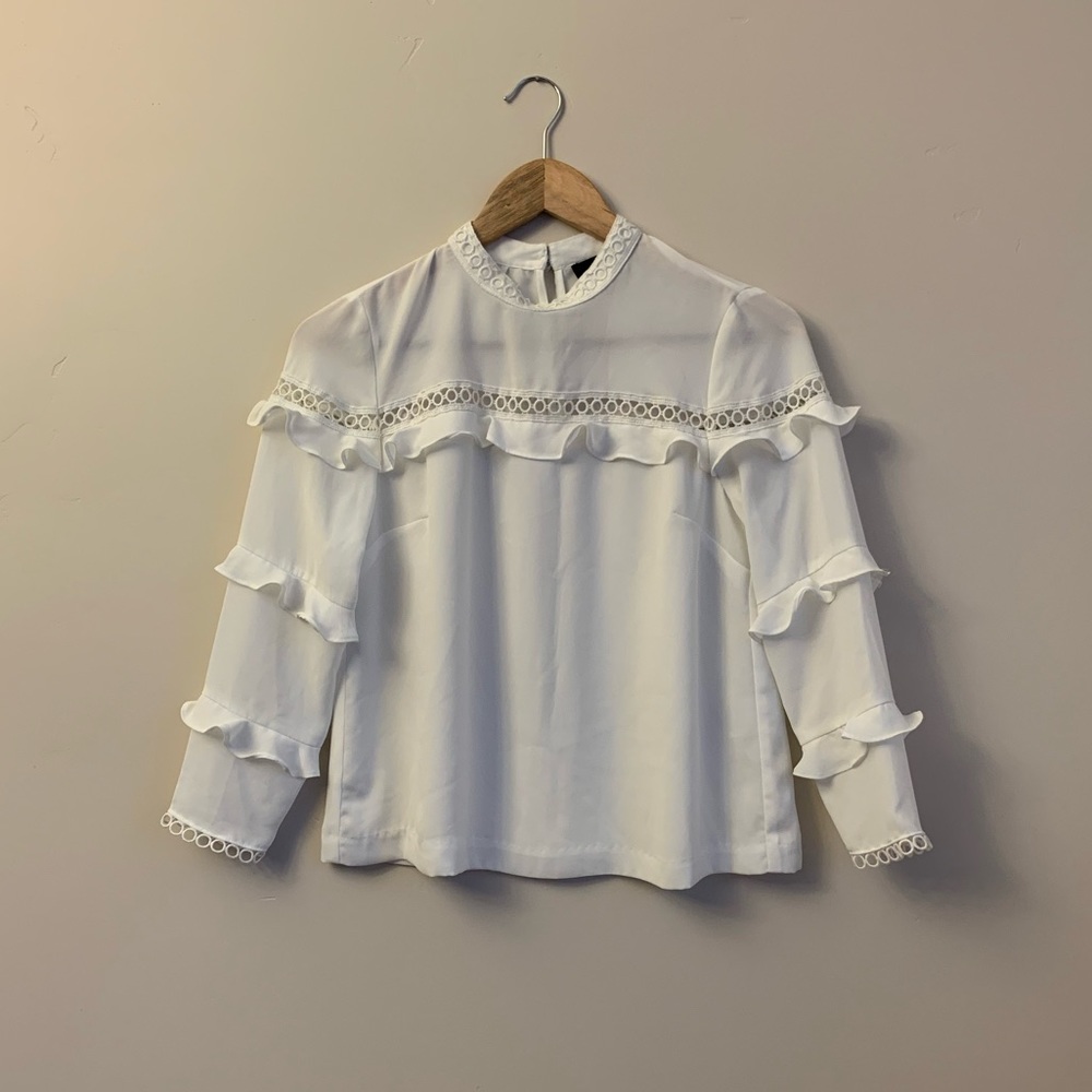 J. Crew White Satin Blouse